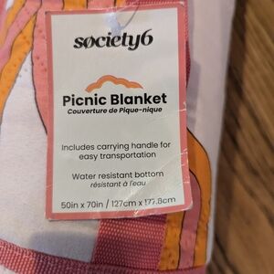 Society6 Picnic/Beach Blanket with Pink and Orange Accents